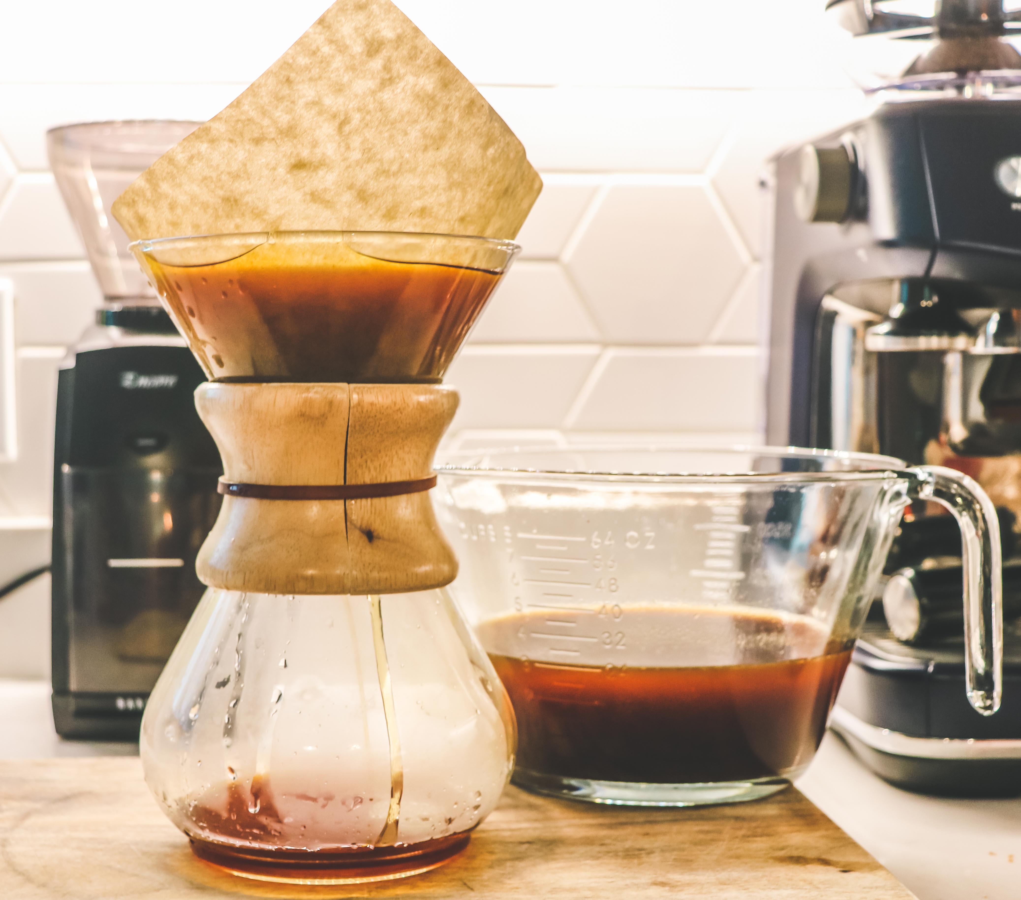 Chemex filtering cold brew